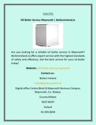 Oil Boiler Service Maynooth  Boilersireland.ie