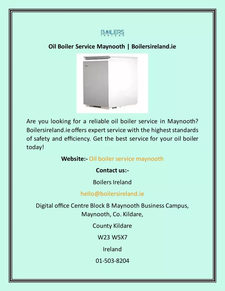 oil boiler service maynooth boilersireland ie