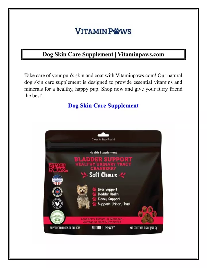 dog skin care supplement vitaminpaws com