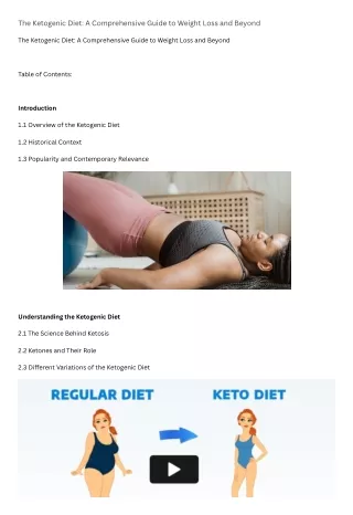 The Ketogenic Diet A Comprehensive Guide to Weight Loss and Beyond