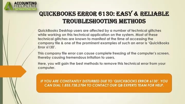 quickbooks error 6130 easy reliable troubleshooting methods