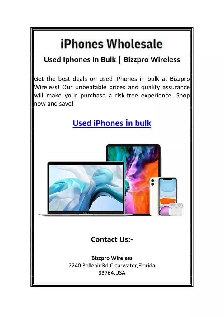 used iphones in bulk bizzpro wireless