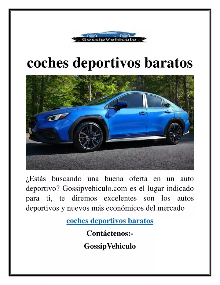 coches deportivos baratos