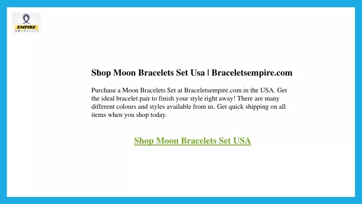 shop moon bracelets set usa braceletsempire