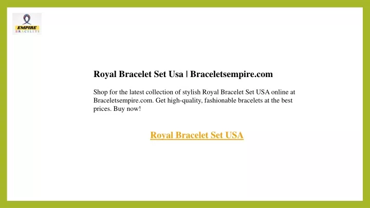 royal bracelet set usa braceletsempire com shop