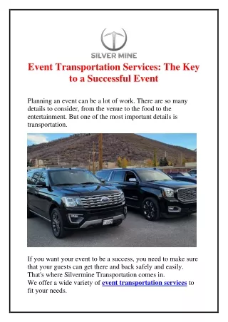 Event Transportation Services The Key to a Successful Event