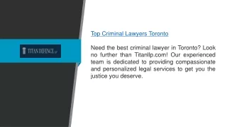 Top Criminal Lawyers Toronto  Titanllp.com