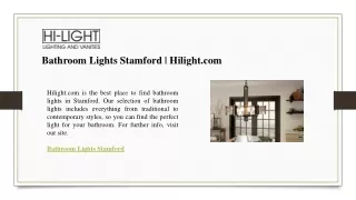 Bathroom Lights Stamford  Hilight.com