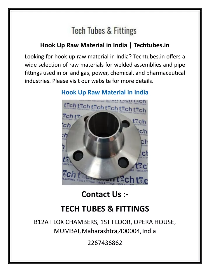 hook up raw material in india techtubes in