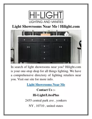 Light Showrooms Near Me  Hilight