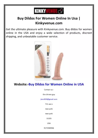 Buy Dildos For Women Online In Usa  Kinkyvenue.com