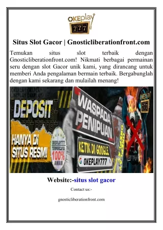 Situs Slot Gacor Gnosticliberationfront.com