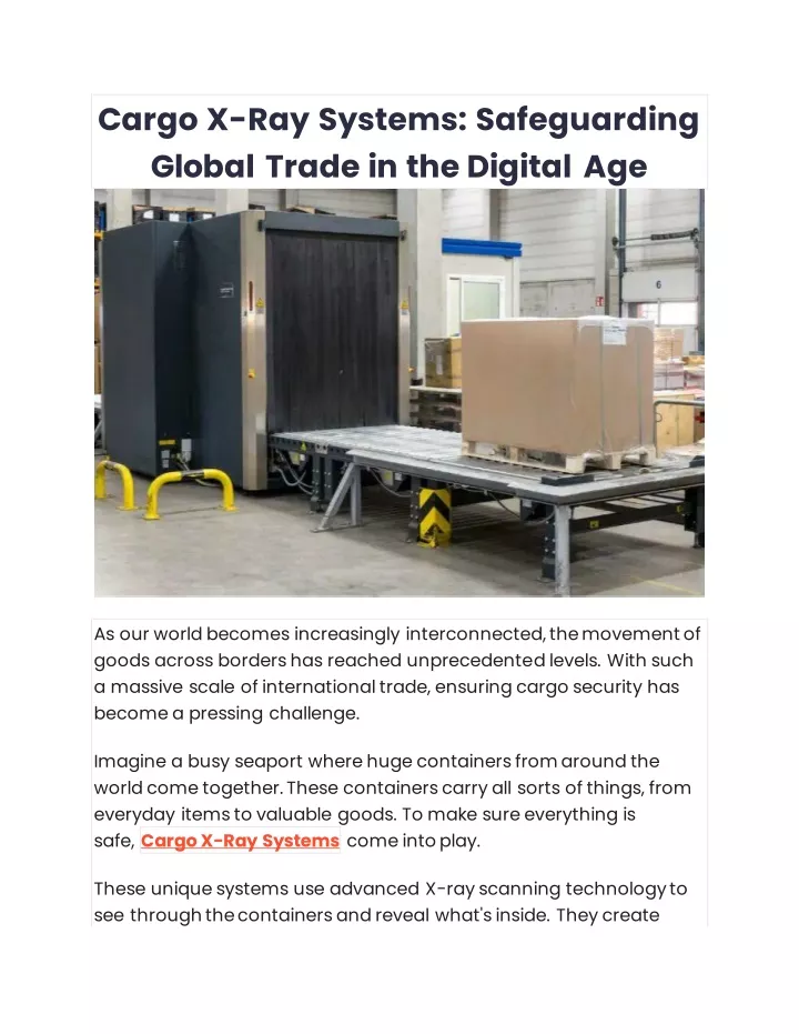 cargo x ray systems safeguarding global trade