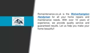 Wolverhampton Handyman Romaintenance.co.uk
