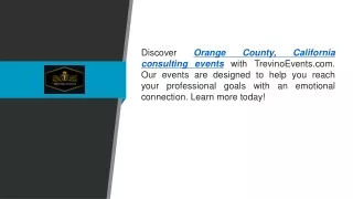 Orange County, California Consulting Events Trevinoevents.com