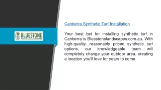 Canberra Synthetic Turf Installation Bluestonelandscapes.com.au