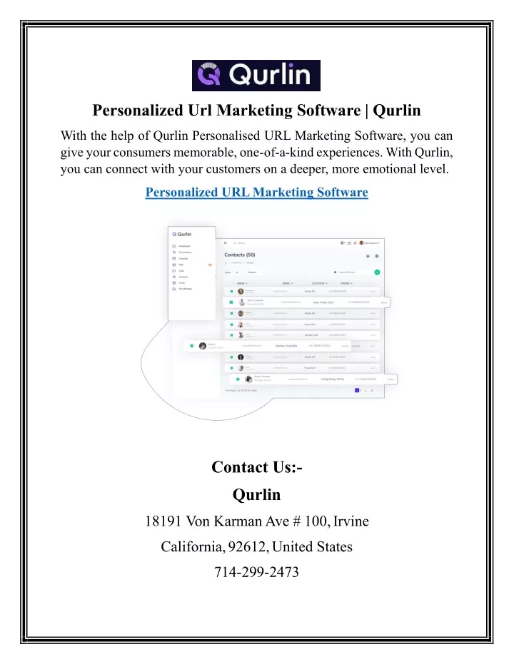 personalized url marketing software qurlin