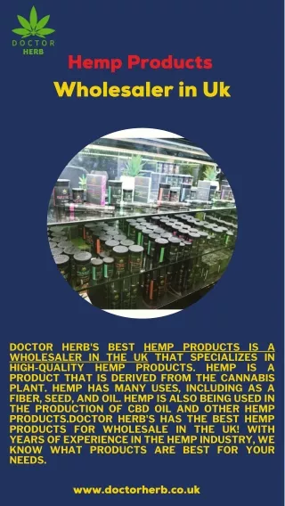 Hemp Products Wholesaler in Uk