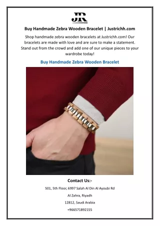 Buy Handmade Zebra Wooden Bracelet | Justrichh.com