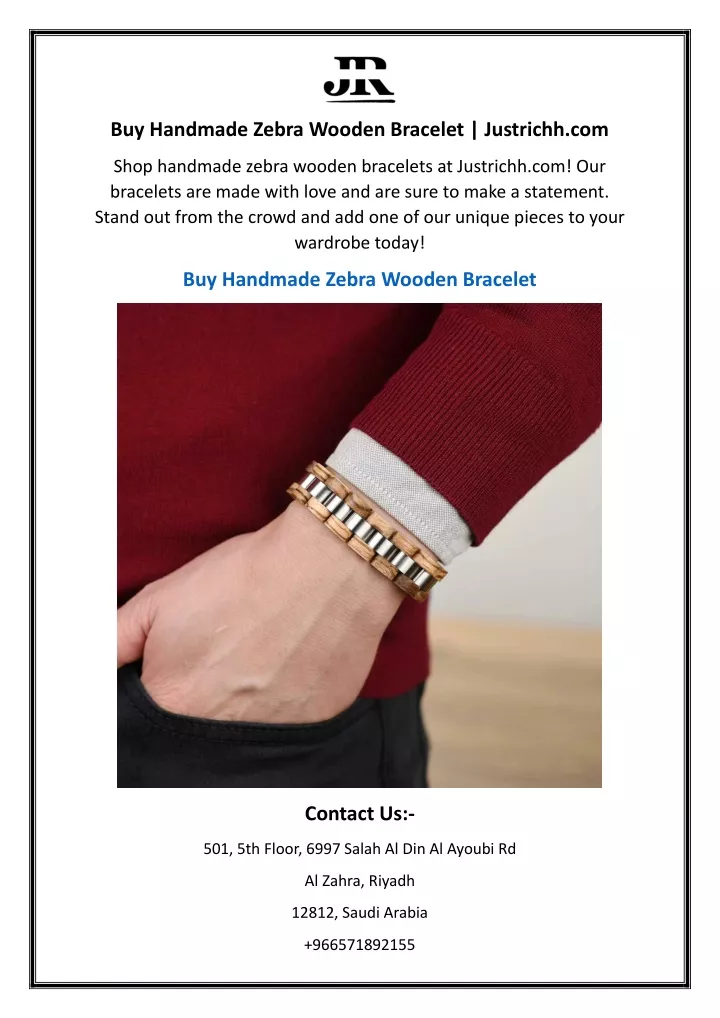 buy handmade zebra wooden bracelet justrichh com