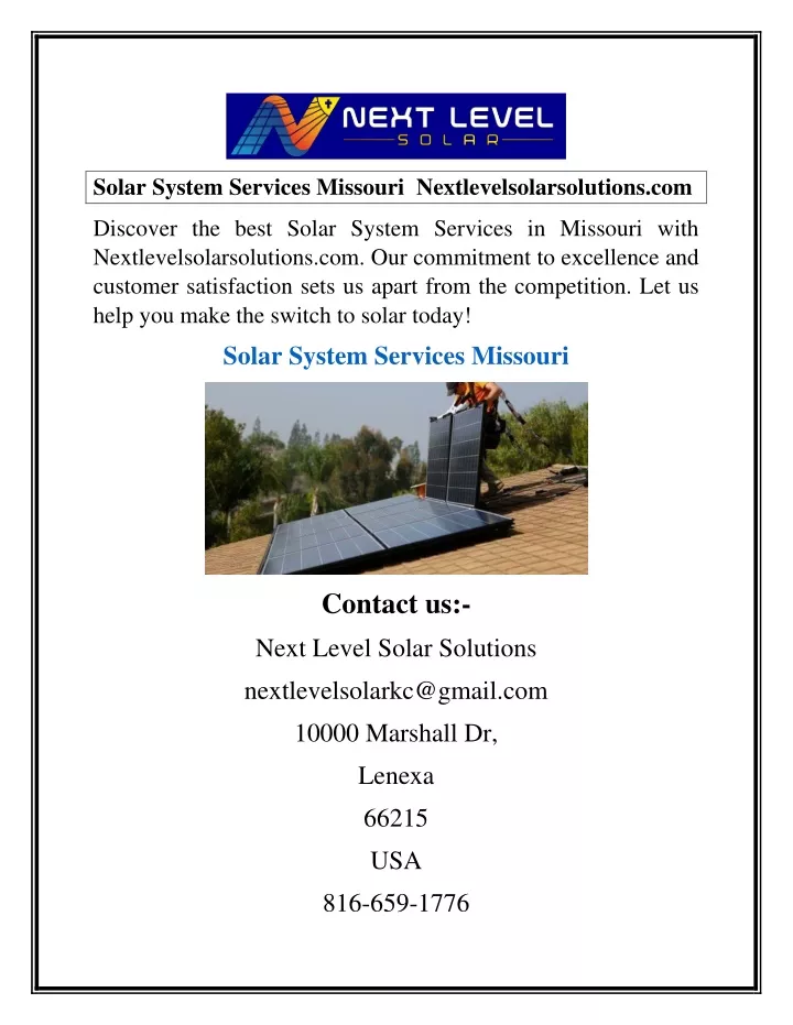 solar system services missouri