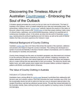 discovering the timeless allure of australian