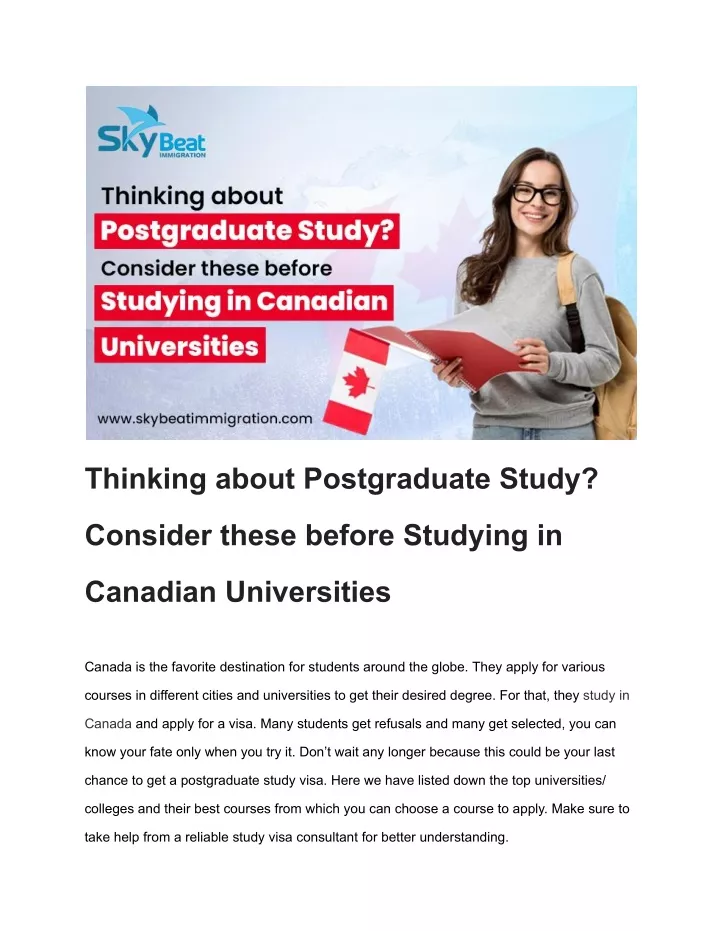 thinking about postgraduate study