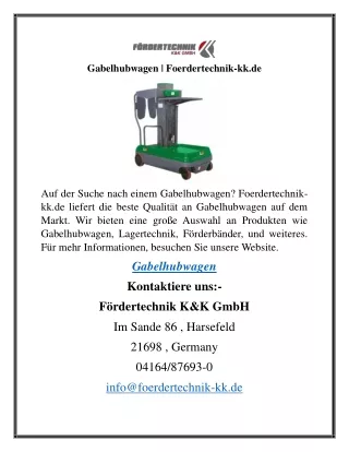 Gabelhubwagen  Foerdertechnik-kk.de