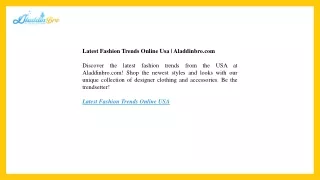 Latest Fashion Trends Online Usa  Aladdinbro.com
