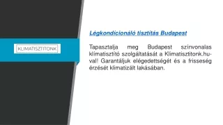 Légkondícionáló tisztítás Budapesten Klimatisztitonk.hu