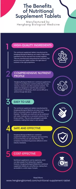 The Benefits of Nutritional Supplement Tablets Manufactured by Hengkang Biological Medicine [Infographic]