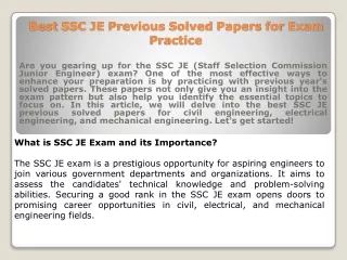 best ssc je previous solved papers for exam practice