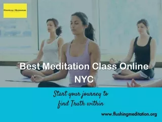 Best Meditation Class Online NYC