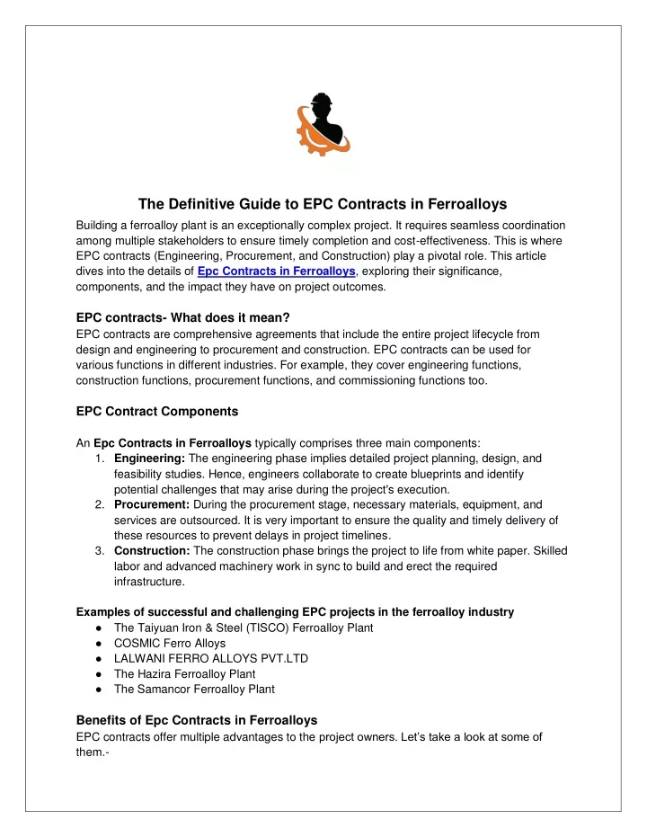 the definitive guide to epc contracts