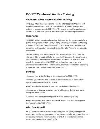 PPT - ISO 17025 Internal Auditor Training PowerPoint Presentation, free ...