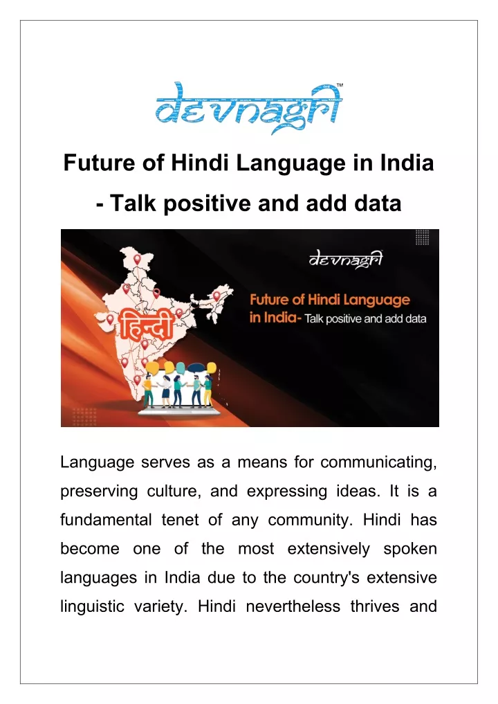 future of hindi language in india