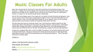 Music Classes For Adults