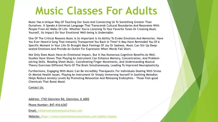 music classes for adults