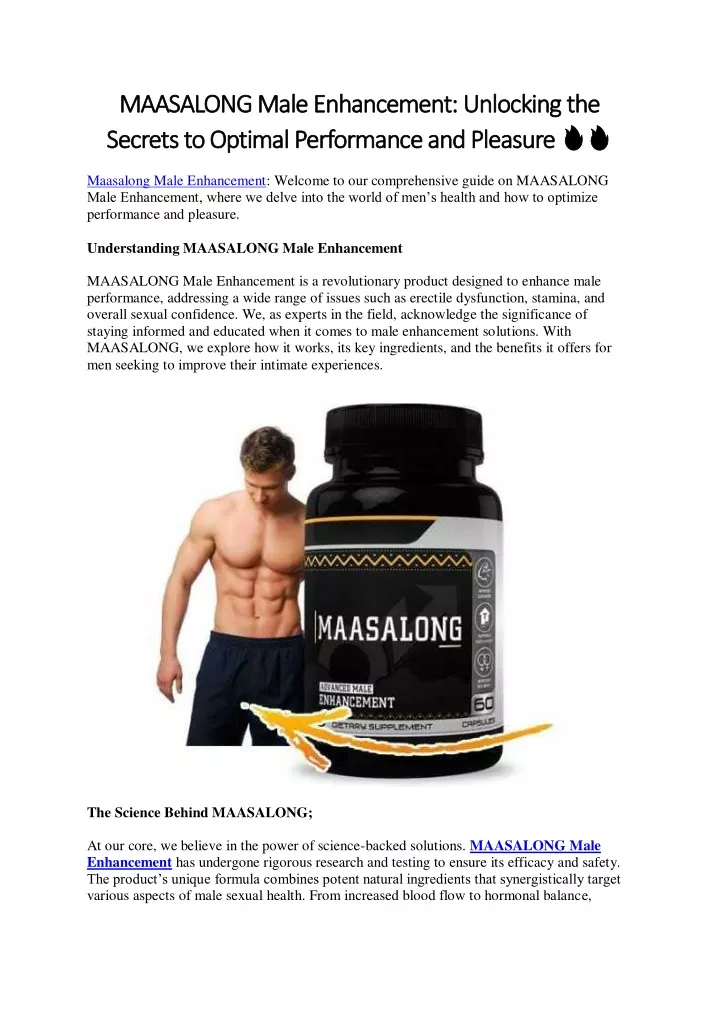 maasalong male enhancement unlocking