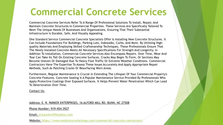 commercial concrete services
