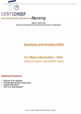 2023 exam ANCC-NPD-BC questions and answers pdf dumps CertsChief.com