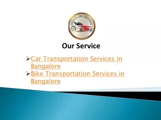 Bike Transport Service Bangalore