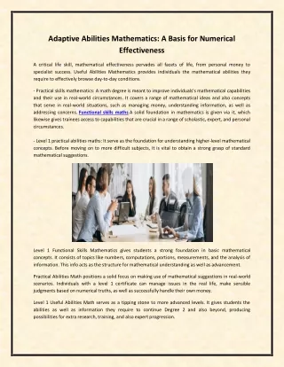adaptive abilities mathematics a basis