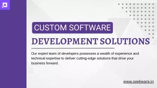 Seekware Solutions: Tailored Custom Software Application Development