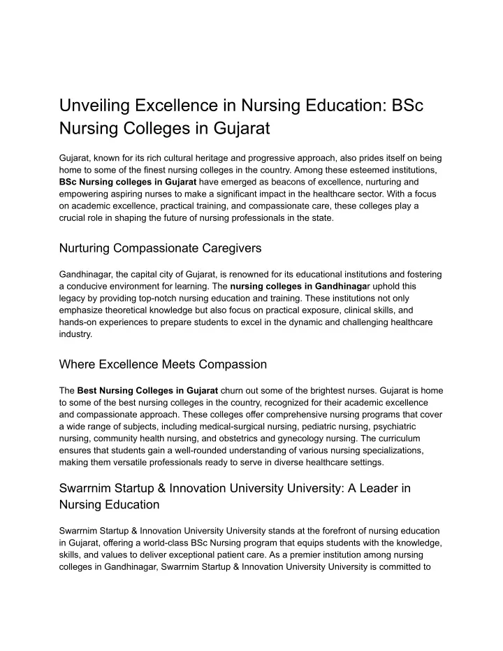 unveiling excellence in nursing education
