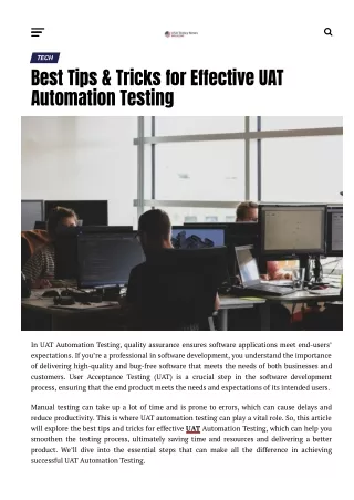 Best Tips & Tricks for Effective UAT Automation Testing