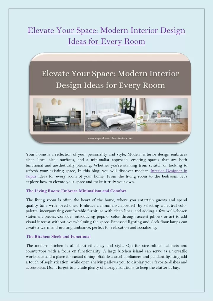 elevate your space modern interior design ideas