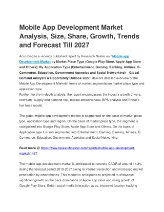 mobile app development market analysis size share