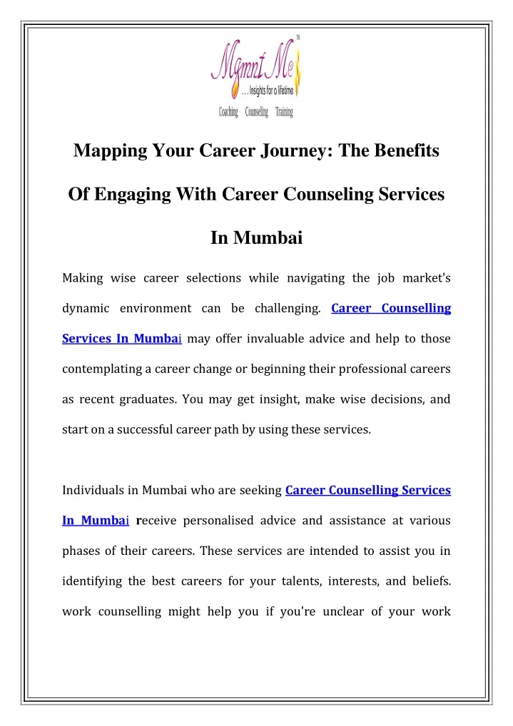 mapping your career journey the benefits
