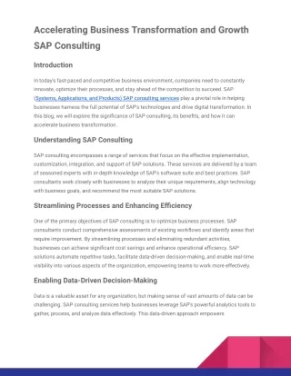 accelerating business transformation and growth